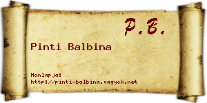 Pinti Balbina névjegykártya